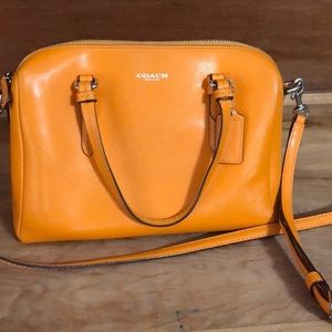 Orange Coach Leather Crossbody bag